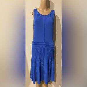 Lauren Ralph Lauren Blue Knit Fit Flare Sleeveless Dress M